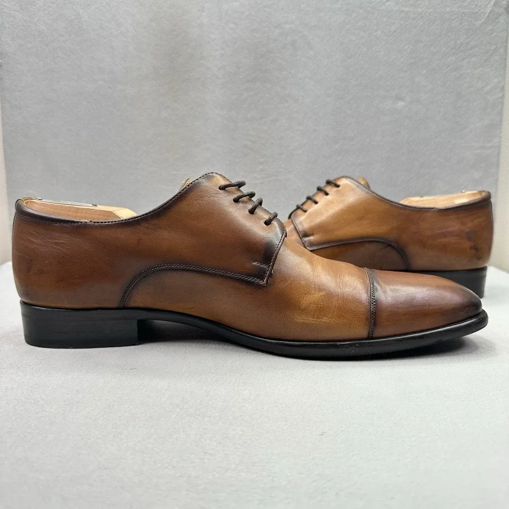 Mezlan Republic Mens Size 111 (M) Cap Toe Oxford Brown Leather Luxury Dress Shoe